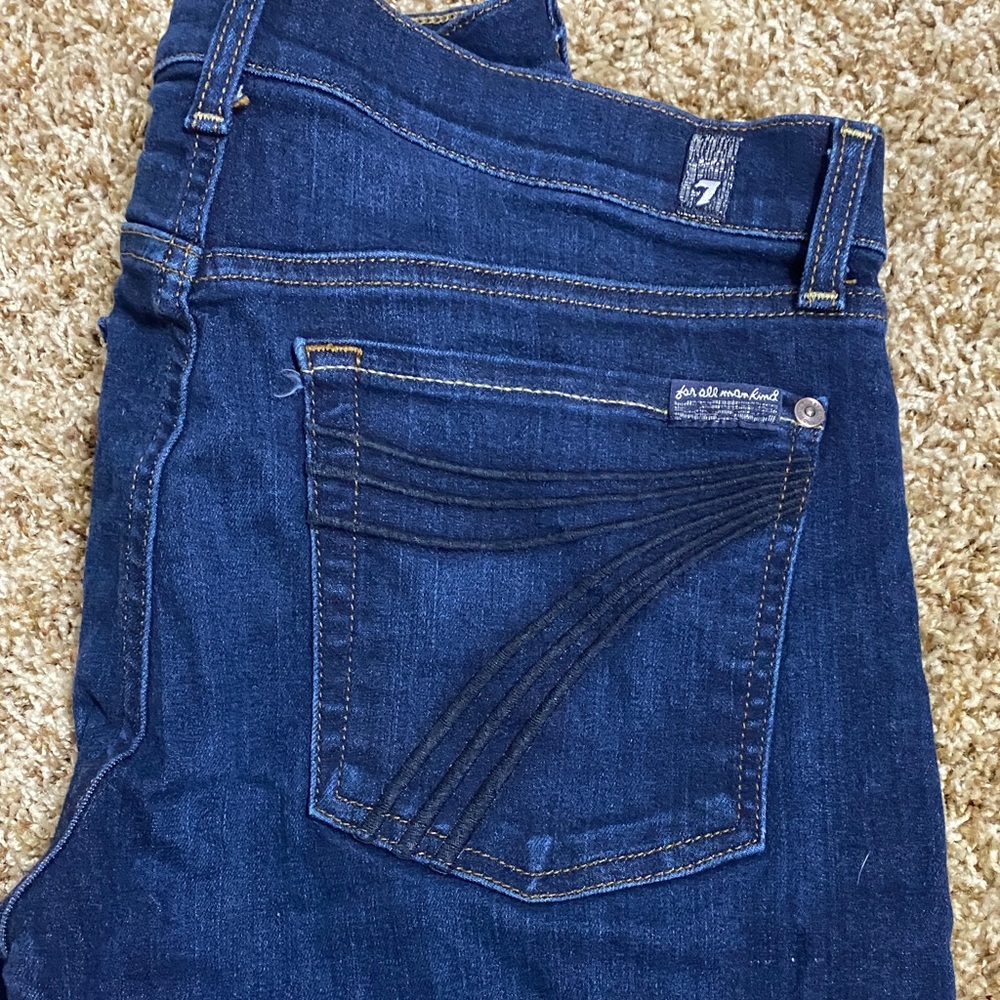 7 For All Mankind Women's Dark Blue DOJO Boot Cut Jeans